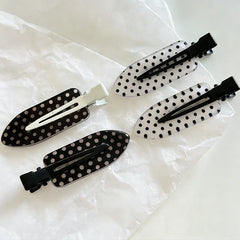Lunivop Black White Polka Dot Acrylic Hair Clips Minimalist Secure Hold Suitable for Daily Wear Party Outfits Hair Styling Accessories