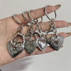 Lunivop Photo Frame Heart Locket Keychains y2k Handmade Heart-Shaped Small Box Fairy tale Keyring Gift for her