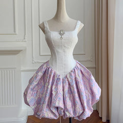 Lunivop New Item Fashion Women's Dress Short Sleeve Square Neck Printing Female Party Dresses 2025 Summer New Tide