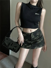 Lunivop Summer Street Vintage Camouflage Skirts Y2k High Waist Bodycon Skirt Foir Women Summer New Casual All-match Faldas Mujer