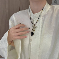 Lunivop Colored Seed Bead Short Butterfly Necklace Summer Beaded Natural Stone Jewelry