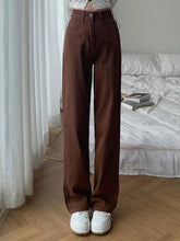 Lunivop Summer Women Brown Jeans High Waist Loose Straight Wide Leg Denim Female Y2k Casual Streetwear Vintage Baggy Trouser
