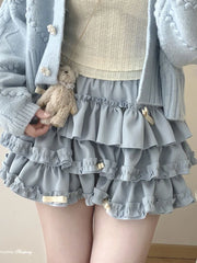 Lunivop Sweet Bow Kawaii Skirts Women High Waist Japan Mini Cake Skirt Fashion Preppy Style Design Elegant Female Ball Gown Skirts