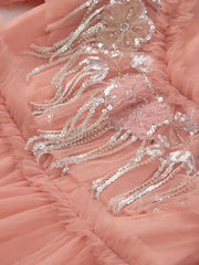 Lunivop Solid Sequins Ruffles Splice Women's Dresses Round Neck Long Sleeve High Waist Elegant Dress Autumn 2025 New