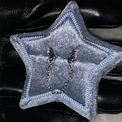 Lunivop 1PCS Sliver Color Butterfly Wing Chain Medical Titanium Steel Ear Bone Nail New Fashion Earrings for Women Cochlea Accessories