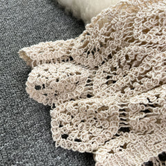 Lunivop Longline Crochet Cardigan Button Front Sleeveless Sheer Open-knit Long Cover-up Jacket Women Summer Beach Vacation Outfit