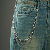 Lunivop 1pc Funky Stainless Steel Spiked Pants Chain , Y2k Star Pants Chain Pocket Chain For Pants Biker Hip Punk Chains Jewelry
