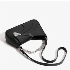 Lunivop High Street Black Shoulder Bags Purse Women Hot Girls Irregular Chain Y2k Handbag Female Fashionable Crossbody Bag Сумка