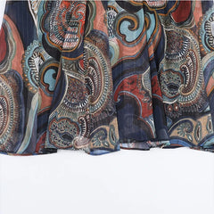 Lunivop Chic Elegant Pleated Long Skirts For Women Fashion New With Belt Vintage Printed Midi Skirt Street Casual Holiday Skirts