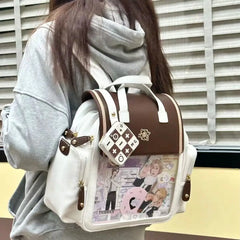 Lunivop Transparent Ita Bag Backpack Women Harajuku Aesthetic JK Uniform Mochila Schoolbag Female Large Capacity Backpacks