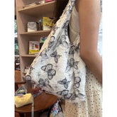 Lunivop Fairycore Aesthetic Canvas Bag Purse Women Lace Butterfly Large Capacity Tote Bag Ladies Harajuku Shoulder Bags Handbag