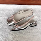 Lunivop Summer Women's Flats Sliver Boat Shoes Square Toe Slip on Flat Shoes for Woman Ballet Flats Comfortable Bow Women's Sandals