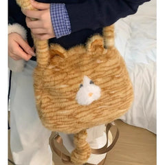 Lunivop Sweet Cute Cat Plush Handbag Purse Women Harajuku Aesthetic Crossbody Bag Ladies Cartoon Y2k Backpack Shoulder Bag 2025