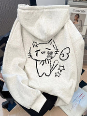 Lunivop Japan Kawaii Cartoon Hoodies Women Vintage Preppy Style Cute Sweet Sweatshirts Loose Long Sleeve Lady Y2K Fall Winter Tops