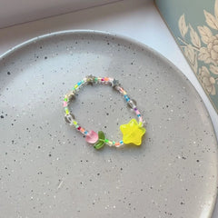 Lunivop Y2K Goth Harajuku Acrylic Colorful Star Beaded Bracelet Stretch Bracelets Summer Jewelry Stackable Bangle Friendship Wristbands