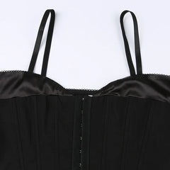 Lunivop Ele Sexy Color Low Ne Button Fibone Elastic Waist U-aped Hem Small Strapl Tube Top Women's Faion