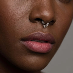 Lunivop 1Pc 16G 8mm Septum Clicker Nose Ring Hoop Stainless Steel Low Allergy CZ Zircon Hinged Cartilage Helix Daith Piercing