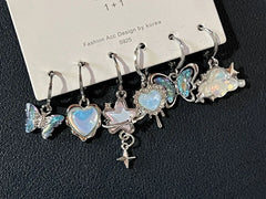 Lunivop 6PCS Bow Star Earrings Women Fashion Polaris Alternative y2k Jewelry Accessories Gift