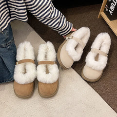 Lunivop Elegant Winter Shoes for Women New Fashion Casual Female Flats Plush Warm Slip-on Loafers Fur Round Toe Moccasin Dress Shoe
