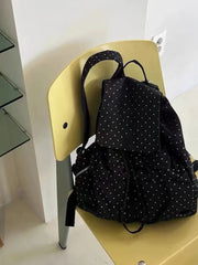 Lunivop New Polka Dot Large Capaci Commuter Bapa Dstring Trend Korean Sle Nylon Material round Box ape Casual Scene