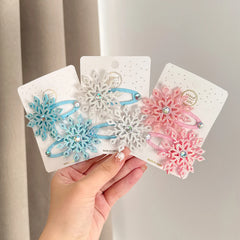 Lunivop 2PCS New Princess Snowflake Girls Lovely Hairpins Children Headwear Hairgrip Hair Clips Barrettes Hair Accessories
