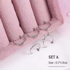 Lunivop Fake Septum Nose Ring Clip On Stainless Steel Non Pierced Nose Cartilage Tragus Helix Lip Jewelry Unisex