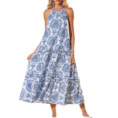 Lunivop Asian Print Dr High Waist Svel round Neline Casual Home Wear Polyester Fabric No Brand Registered Trademark