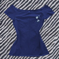 Lunivop Simple Korea Office Lady Y2K Goth T-shirt Print Skew Collar Off Shoulder Half Sleeve Fairycore Top Minority Unique Mujer