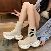 Lunivop Autumn Winter New Platform Socks Shoes Women Thick-soled Casual Net Knitted Short Boots Fashion Sport Women Botas De Mujer
