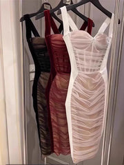 Lunivop Fashion Women Dress Sleeveless Strapless Solid Color Lace Patchwork Female Summer Party Dresses New Tide