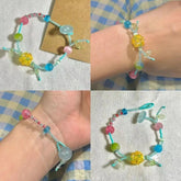 Lunivop Cute Cartoon Colored Rope Bracelet Women's Vintage Beaded Ceramic Girlfriends Bracelet 2025 New Hot 