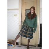 Lunivop Vintage Preppy Style Plaid Skirt Women Y2k Harajuku Japanese Style Long Skirt Streetwear Retro Ruffle Skirts Aesthetics