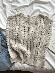 Lunivop Summer Crochet Top Women Sheer Openwork V-neck Sleeveless Knit Tank Blouse Beach Boho Vacation Outfit