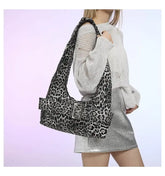 Lunivop Leopard Print Y2k Shoulder Bags Women Hot Girls Casual Crossbody Bag Female High Street Hobos Bags Handbag Aesthetic