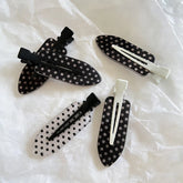 Lunivop Black White Polka Dot Acrylic Hair Clips Minimalist Secure Hold Suitable for Daily Wear Party Outfits Hair Styling Accessories