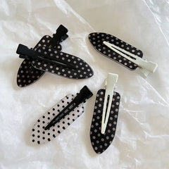 Lunivop Black White Polka Dot Acrylic Hair Clips Minimalist Secure Hold Suitable for Daily Wear Party Outfits Hair Styling Accessories