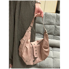 Lunivop Fairycore Pink Shoulder Bags Purse Women Hot Girls Leather Large Capacity Crossbody Bag Female Retro Y2k Handbag Chic