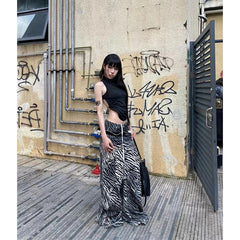 Lunivop Y2K Baggy 2000s Leopard Print Trouser Women's Vintage Washed Casual Pants High Street Retro High Waist Female Trashy Pants