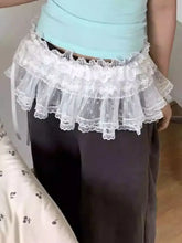 Lunivop Lovely Heavy Mesh Streetwear Trendy Skirt French Style Lace Fold Through Fart Curtain Falda All-match Korea Lace Up Mujer