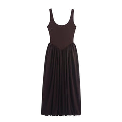 Lunivop Elegant Tulle Splicing Cami Dress Women's Sleeveless Backless Long Dress Summer Fashion Beach Party Dresses