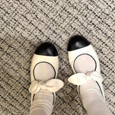 Lunivop French Vintage Color Block Mary Jane Flat Shoes Women's round Toe Cute Slip-On Rubber Sole Summer Autumn Spring Fashion