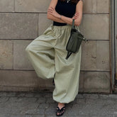 Lunivop Retro Ladies Solid Color Trend Casual Middle Waisted Loose Fit Pleated Cotton Fluffy Lantern Pants Street Style New Bottoms