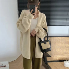Lunivop Oversized Open Front Knit Cardigan for Women Comfy Sweater Coat Female Open-front Duster Cardi Casual Chic Autumn Winter Outfit