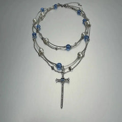 Lunivop Cross Zirconia Necklaces For Women Girls Crystal Crucifix Clavicle Chain Choker Jewelry Festival Gifts