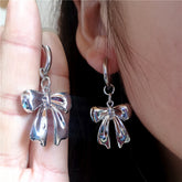 Lunivop Korean Fashion Goth Vintage Cute Y2K Bowknot Hoop Earrings For Egirl Kawaii Jewelry Charms Aesthetic Punk 2000s EMO Accessories