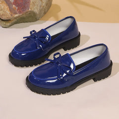 Lunivop Large Size Mary Jane Shoes Women's Casual Shoes Spring Summer Autumn New Style Velvet Butterfly Knot Loafers round Toe Rubber...