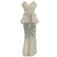 Lunivop Fashion Women Two Piece Set Dress Suspenders Ear Fungus Edge Design Top + Sequined Fish Scale Skirt