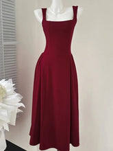 Lunivop Elegant Korean Fashion Summer Evening Party Red U-neck Sling Dress Lady Casual High Waist Sleeveless Strap Mini Dress for Women