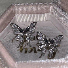 Lunivop New Fashion Bling Zircon Butterfly Earrings for Women Exquisite Copper Studs Sweet Elegant Party Jewelry Wedding Gifts