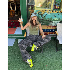 Lunivop Autumn Retro Japanese 2000s Tie Dye Pants Women Wide Leg Baggy Casual Denim Trouser Harajuku Washed High Waist Loose Jeans